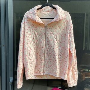 Floral Quilted Evil Eye Zip-Up Jacket